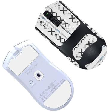 Imagem de Fita aderente para mouse cobertura total para Razer Viper V3 Pro, NOUKAJU bordas curvas arredondadas patins, kit de atualização de mouse profissional pré-cortado resistente ao suor autoadesivo