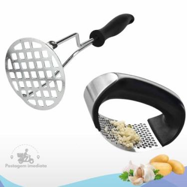 Imagem de Espremedor de Batata + Espremedor de Alho Inox Alta Durabilidade para 