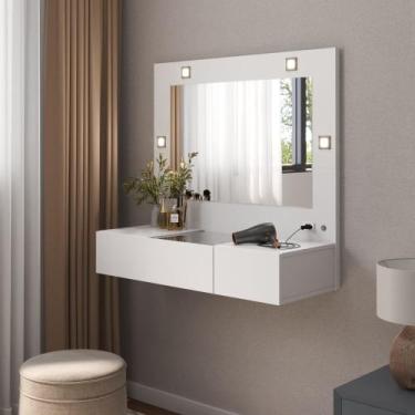 Imagem de Penteadeira Suspensa Pequena Lady 2 Gaveta Puxador Para Quarto Camarim