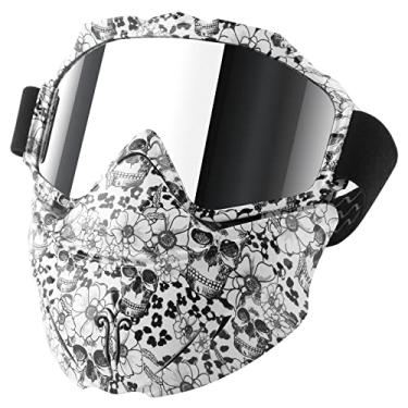 Imagem de Óculos de motociclista com máscara removível vintage (palhaço F)