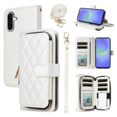 Imagem de Furiet Argyle Capa carteira para Samsung Galaxy A16/A26 5G com alça de pulso/ombro, 9+ compartimentos para cartões, bolsa com zíper, suporte quadriculado, capa para celular A 16 26 16A 26A 4G SM-A166U