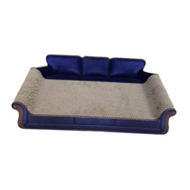 Imagem de IEUDNS Placa arranhadora para gatos, arranhador para gatos, sofá-cama, garra de trituração, papelão ondulado, sala de estar, cama para animais de estimação, Azul