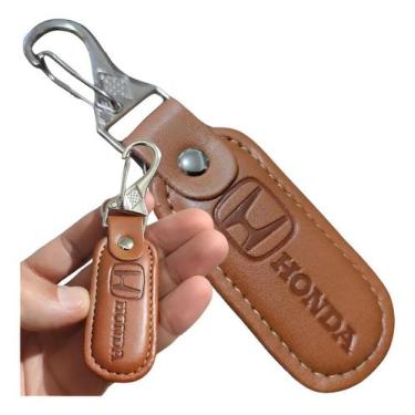 Imagem de Chaveiro Honda Couro Chave Carro Mosquetão Argola Luxo Presente - RS