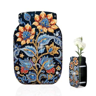 Imagem de Kit de vaso de pintura de diamante 5D – Design floral de dupla face de acrílico faça você mesmo, artesanato feito à mão para adultos, decoração de mesa de arte florida para casa ou escritório