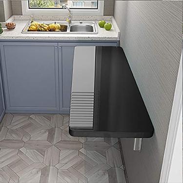 Imagem de Mesa dobrável montada na parede, para escritório, cozinha, sala de jantar, banheiro ou varanda, mesa de computador portátil resistente