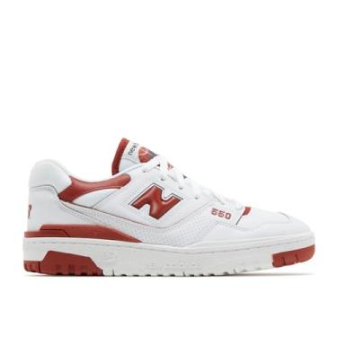 Imagem de New Balance 550 Tênis feminino branco, vermelho tijolo, tamanho 34, 34
