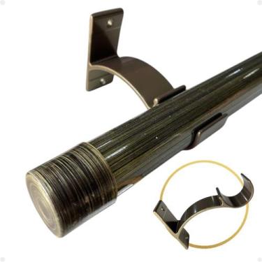 Imagem de Kit 5 Suporte Perfil Parede Varão Comum Ilhós 28mm Cortina Argola Inst