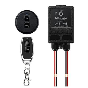 Imagem de ZHOFONET Interruptor De Relé De Controle Remoto 12V, Interruptor Sem Fio Dc 12V-72V 328 Pés De Longo Alcance, Interruptor À Prova D'Água, Interruptores Remotos Rf De Relé 40A Para Luz Externa, Motor