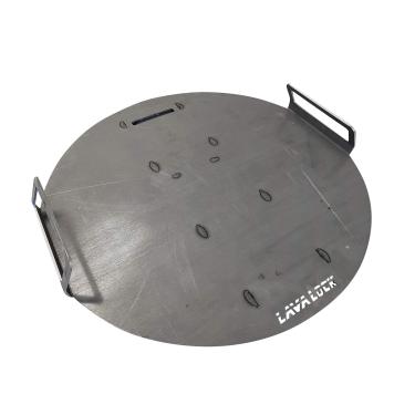 Imagem de LavaLock Grade de grelha de topo plano para defumadores de tambor UDS 140 litros (placa de grelha também serve para Weber Smokey Mountain 55,88 cm WSM e chaleira 22,5) aço grosso com alças (54,6 cm (22 chaleiras)