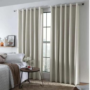 Imagem de Cortina Blackout Linen 1,70m x 2,64m Tecido Linho Veda Luz para Quarto
