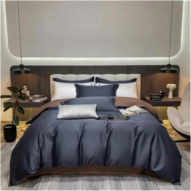 Imagem de Conjunto de cama de luxo 100% algodão egípcio 400TC Conjunto de capa de edredom Single Queen King Capa de edredom com fronha 3 peças Se, cuidado fácil, D, capa 140x200 3 peças