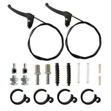 Imagem de Conjunto de 2 alças de freio com fio de 137 cm, freios de trava de roda ajustáveis, substituição para rolo dobrável de 4 rodas/andador de rodas/andador de mobilidade