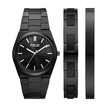 Imagem de Folio Relógio masculino preto com três ponteiros (modelo: FMDFL6081)