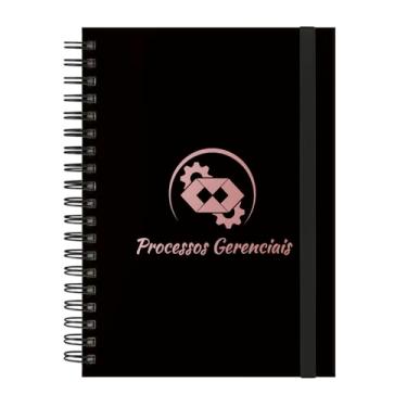 Imagem de Caderno Colegial Plus 12 Matérias Profissões Processos Gerenciais (Preto e Rosê)