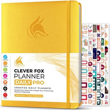 Imagem de Clever Fox Planner Daily Pro – 21,5 x 28 cm Tamanho A4 Planejador de vida diária e diário de gratidão para aumentar a produtividade, gerenciamento de tempo e atingir seus objetivos - sem data - dura 3