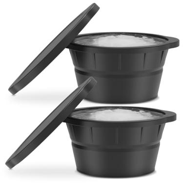 Imagem de ZJRDYYK 2 moldes de bloco de gelo extra grande para banho de gelo, moldes de banho de gelo de silicone, bandejas de cubos de gelo extragrandes para freezer, moldes de cubos de gelo grandes