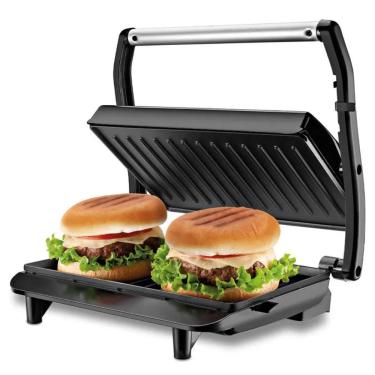 Imagem de Sanduicheira Mondial Master Press Grill Inox 1000W Inox/Preto 127V - PG-01