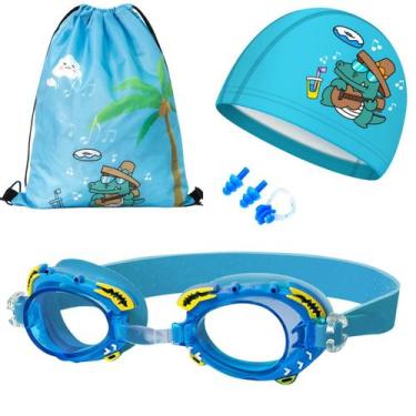 Imagem de Kit Hero Band Óculos Natação com Bolsa Touca Estojo T1, Jacaré 5