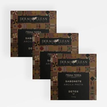 Imagem de Kit 3 Sabonetes de Argila Preta Detox 100g  Extrato Vegetal - Derma Cl
