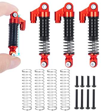 Imagem de Zolikar RC Shock Absorber 56mm Dampers Aluminum Alloy Adjustable Shocks for TRX4M Upgrades 1/18 Scale RC Crawler Car Accessories, Red