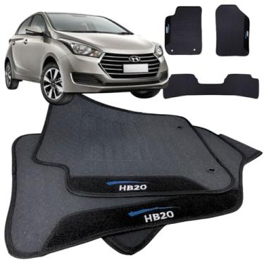 Imagem de Jogo de Tapete Borracha Automotivo pra Carro Compatível com Hb20 2012 2013 2014 2015 2016 2017 2018 2019 Com Logo Bordado Impermeável Personalizado 3 Peças Traseira Interiça W8 Acessorios