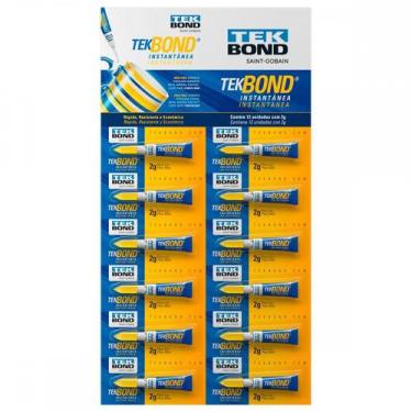 Imagem de Cola Instantanea Tekbond 2G. Cartela Com 12 Pecas