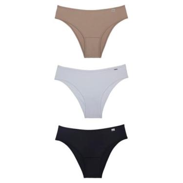 Imagem de Kit/3 Calcinha Biquíni DelRio 51509 Feminina Basic Microfibra T. P/GG,