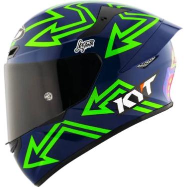 Imagem de Capacete KYT TT Course Manzi Azul e Verde