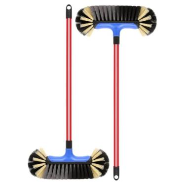 Imagem de 2 Unidades Vassoura De Pelo bola Sintético 35cm Multiuso Limpeza Interna Externa Reforçada Com 2 Cabos de 1,20m