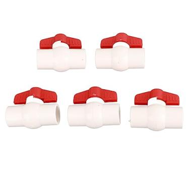 Imagem de Válvula de esfera de pvc com alça em t, interruptor de válvula de esfera de abastecimento de água para piscinas, sprinklers de paisagem, branco, 5 peças (20mm)