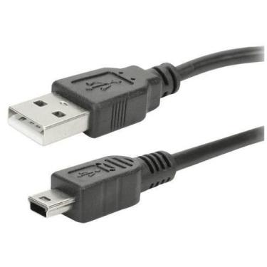 Imagem de Cabo Usb 2.0 - Usb A Macho + Mini Usb(V3) 2.0 - 1.80M - Pret - 5+