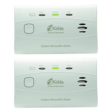 Imagem de Kidde Detector de monóxido de carbono com bateria de 10 anos, 3 LEDs, indicador de substituição, botão de reinicialização de teste, pacote com 2