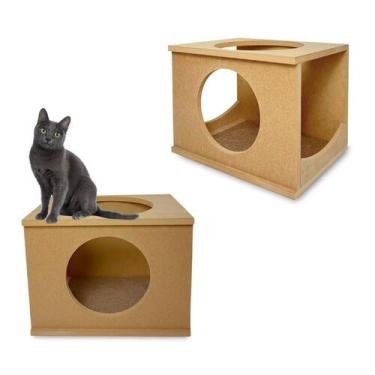 Imagem de Nicho Para Gatos MDF CRU 15mm REFORÇADO Frente Redonda Montado com Car