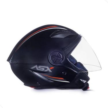 Imagem de Capacete Aberto ASX City Air Solid Preto Brilhante, 60