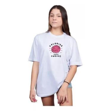 Imagem de Camiseta Feminina Over - Frase Motivacional "Valorize Suas Curvas" - L