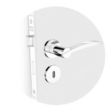 Imagem de Fechadura Interna Horus Reta Roseta Redonda Ros22 Cromado 40mm (40x53)