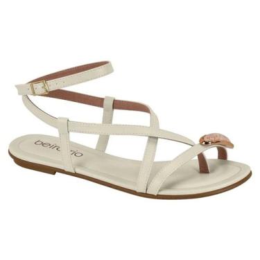 Imagem de Sandália rasteira beira rio ring toe 8367-875, Branco off, 37