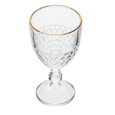 Imagem de LYOR - Taça para Água Coração com Fio de Ouro 320ml Vidro