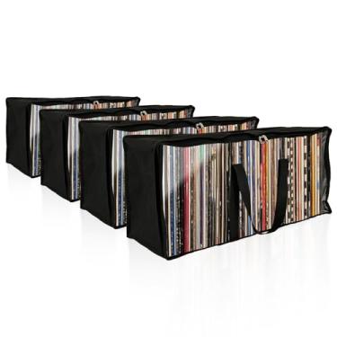 Imagem de 4 peças de sacos de armazenamento de DVD, armazene sua caixa de DVD em casa, suporte de capa de DVD de PVC transparente para CDs, Blu-ray, videogames, álbuns, capas de filmes