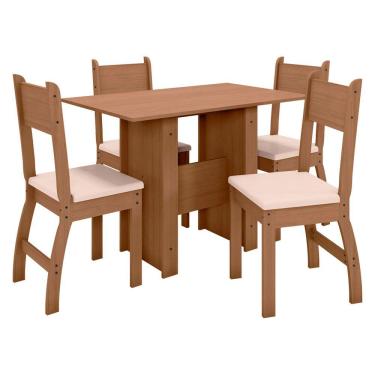 Imagem de Mesa Jantar 4 Cadeiras Milano Carvalho Savana