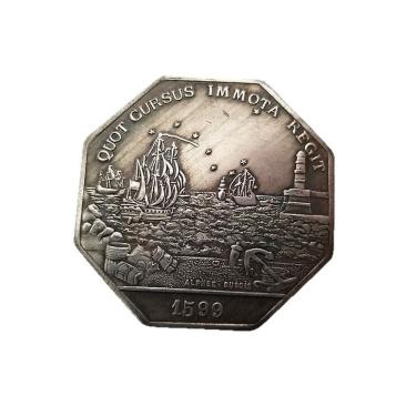 Imagem de Réplica de moeda comemorativa do veleiro octogonal 1599