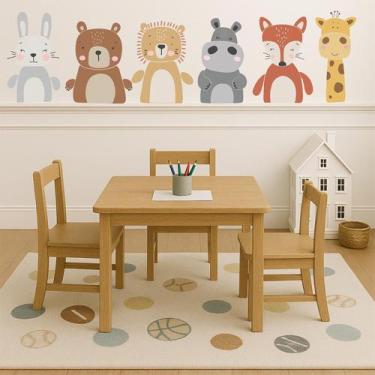 Imagem de Adesivo De Parede Autocolante Destacável Bichinhos Amigo Infantil Para