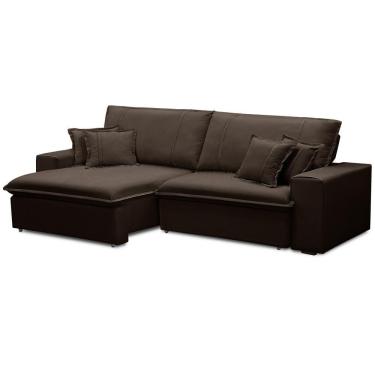 Imagem de Sofá Retrátil Reclinável Para Sala 3 Lugares 230cm Varsov F04 Veludo Marrom Escuro - Lyam Decor