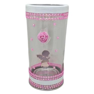 Imagem de Porta Vela 7 Dias 18 cm Anjo da Guarda Rosa + Presente