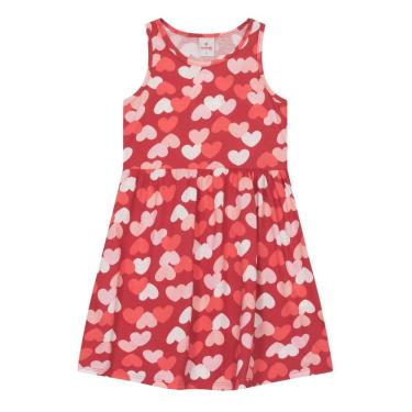 Imagem de Vestido infantil menina de corações Brandili-Natural