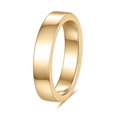 Imagem de YOESDIE Aliança de casamento de ouro de 2 mm, 4 mm, 6 mm, para mulheres e homens, anel empilhável banhado a ouro 14 K, anel de dedo fino com cauda de polegar | Ajuste confortável tamanho 3-15, Titânio