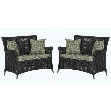 Imagem de 2 Sofás área Externa Igapó Alumínio Preta Corda Náutica E5 Preto