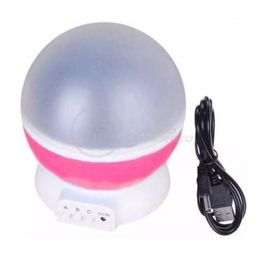 Imagem de Luminária Projetor Abajur Estrelas Galáxia Noturno Céu Rosa