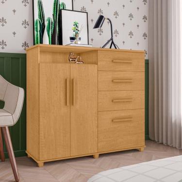 Imagem de Cômoda Com 2 Portas E 4 Gavetas Seábra Naturalle