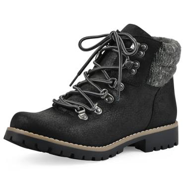 Imagem de Cliffs by White Mountain Shoes Pathfield Bota feminina estilo caminhada com cadarço, Preto/tecido, 8.5